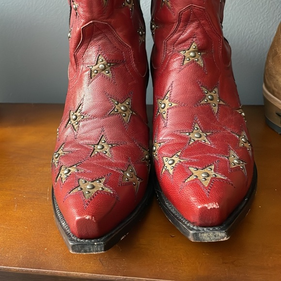 Beautiful RED Black Star boots for sale! 7.5 summer Memorial Day July 4th - Picture 8 of 9